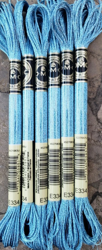 DMC Light Effects Embroidery Floss Set #E334 Blue (6 skeins) Blue Topaz - Image 1 of 1