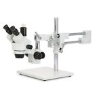 AmScope 3.5X-45X Simul-Focal Stereo Zoom Microscope on Dual Arm Boom Stand