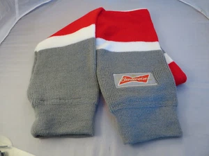 Budweiser Beer Scarf Hand Warmer Knit 48" X 6" Tube Scarf - Picture 1 of 2