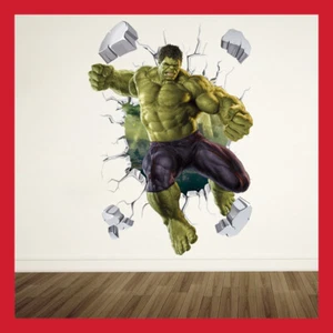 GRAND STICKER GEANT MURAL 60X40 HULK DECO POSTER MARVEL JEU JOUET ENFANT CHAMBRE - Imagen 1 de 2