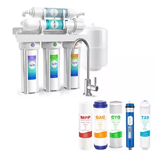 5 Stage Reverse Osmosis Drinking Water Filter RO System Water Purifier 75GPD - Picture 1 of 17