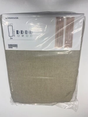 Ikea ANNAKAJSA Room darkening curtains, 1 pair, beige, 145x250 cm,704.627.90 - Image 1 of 4