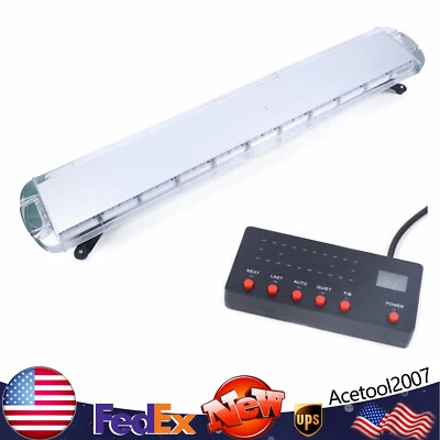 LED Light Bar Emergency Beacon Strobe Light Warn Tow Truck Response Amber-White - Image 1 of 4