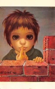 Postal vintage de 1963 firmada por artista Margaret Keane ""The Whisper"" arte ojos grandes - Imagen 1 de 2