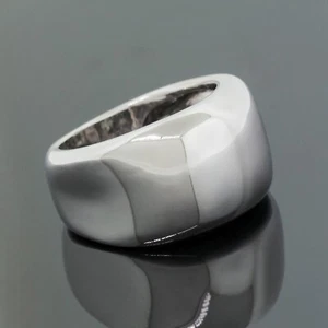Cartier Nouvelle Vague Dome Ring Size8 Vintage1997 18K White Gold 14mm Wide Band - Picture 1 of 5