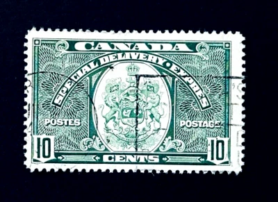 Sello de Canadá - 1939 entrega especial 10c Dk verde Sn E7 usado Foto 1 de 2