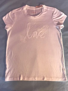 Neu Victoria's Secret T-Shirt weiß mit Pailletten Schriftzug "love" Gr. Small - Bild 1 von 3