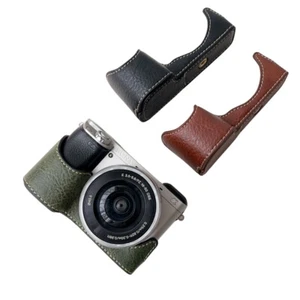 PU Camera Bag Half Base Body Case Cover for Sony A6000 A6100 A6300 A6400 Camera - Picture 1 of 8