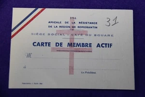 CARTE DE MEMBRE  ACTIF  F F I  VIERGE   AMICALE  DE  L' AUBE  W W2 N° 31 - Bild 1 von 2
