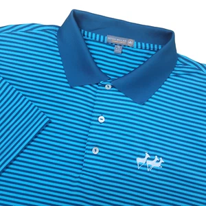 Peter Millar Sommer Komfort Herren XL blau gestreift Performance Stretch Golf Polo - Bild 1 von 7