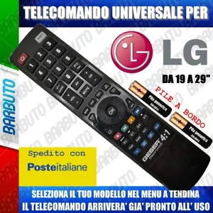 TELECOMANDO UNIVERSALE *LG 19-29* SCEGLI IL TUO MODELLO, LO RICEVERAI GIA PRONTO - Imagen 1 de 1