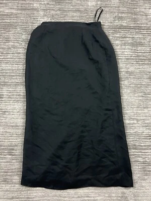 Maxi falda larga forrada de poliéster negra 10 Jones Wear para mujer Foto 1 de 4