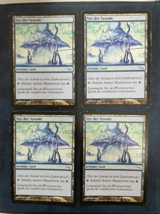 MTG 4X GERMAN MIRRODIN SEAT OF THE SYNOD PLAYED MAGIC THE GATHERING COMMON LAND - Picture 1 of 6