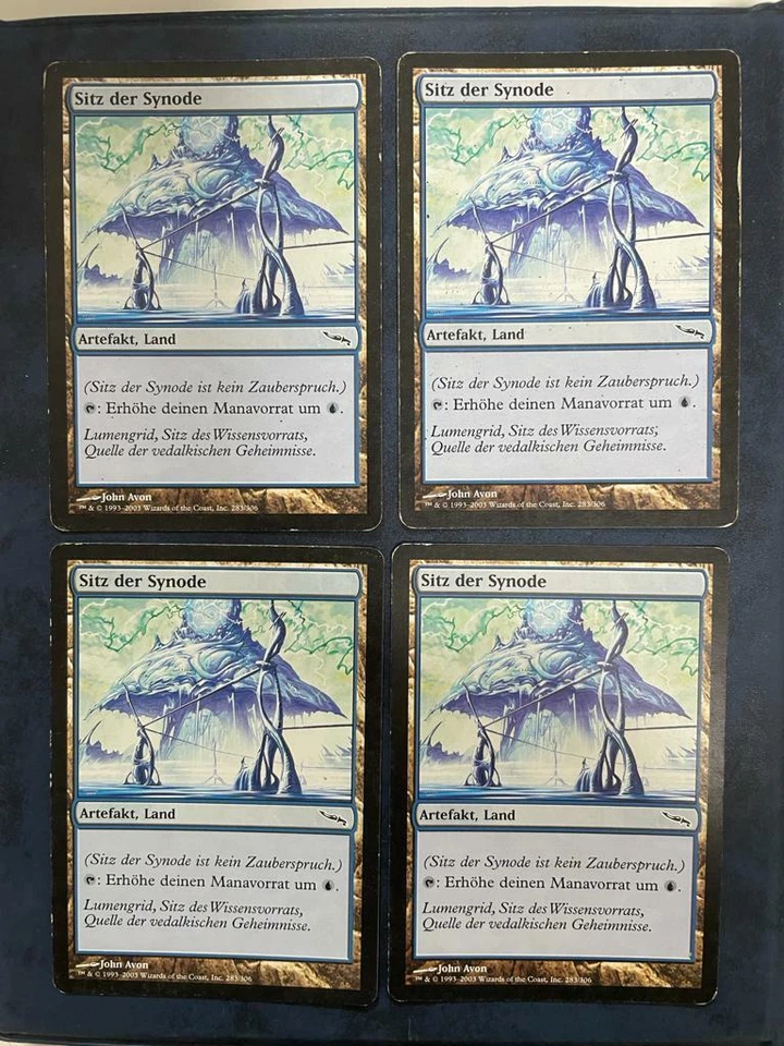 MTG 4X GERMAN MIRRODIN SEAT OF THE SYNOD PLAYED MAGIC THE GATHERING COMMON LAND  - Image 1 of 4