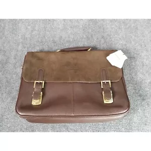 Mashad Leather Briefcase Men Brown Adjustable Strap Locks Business Work - Picture 1 of 11