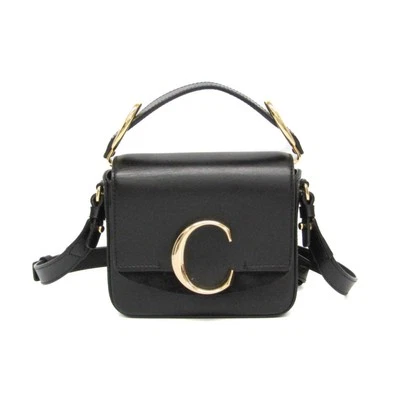 Chloé Chloe C Mini Women's Leather,Suede Handbag,Shoulder Bag Black BF580239 - Image 1 of 4