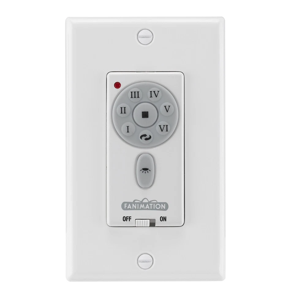 Fanimation TW30 White 6 Speed Dc Reversible Fan & Light Wall Control - Image 1 of 1