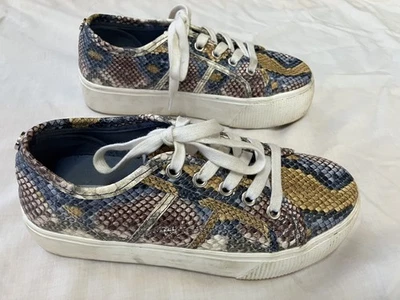 Zapatillas STEVE MADDEN Emmi Plataforma Cuero Multicolor Serpiente Talla 6.5 Foto 1 de 4