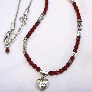 Brighton Le Rouge Love Herz Perlen rote Kristall Halskette - Bild 1 von 3