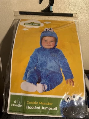 Sesame Street Plush 1pc Hooded Cookie Monster Costume 6-12M new - Image 1 of 4