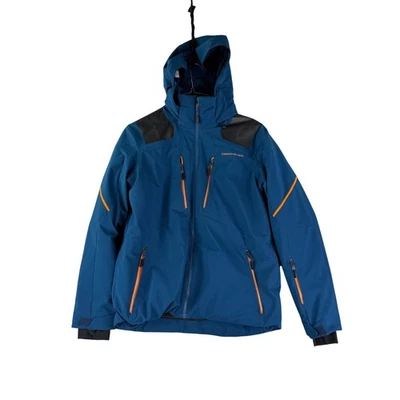 Jaqueta de esqui Obermeyer base masculina azul média impermeável ventilada com capuz - Imagem 1 de 4