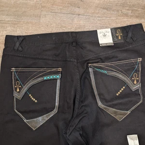 Pelle Pelle Vintage Herren Jeans schwarz limitiert "Egyptian Ankh" Denim 42 - Bild 1 von 12