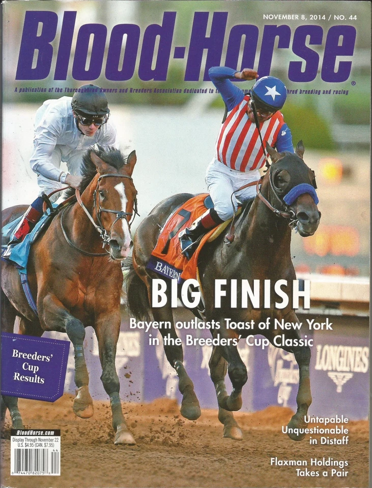 Revista Caballo de Sangre 2014 Breeders Cup resultados Bayern Lady Eli California cromo Foto 1 de 1