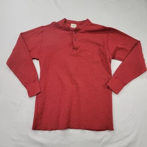 L.L. Camisa Henley roja grande Bean para hombre manga larga mezcla de algodón lana exterior - Imagen 1 de 10