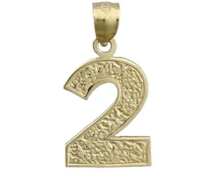 New 14K Gold Number 2 Charm - Picture 1 of 6