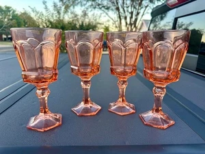 Vintage FOSTORIA Virginia Muster Rosa Weingläser 4er Set - Bild 1 von 3