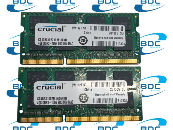 Ram memorie 8Gb 2x4gb Notebook laptop  sodimm ddr3  Crucial PC3-8500 DDR3-1066 - Immagine 1 di 1
