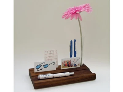 Schreibtischablage, Echtholz Nussbaum, Kunsthandwerk - Bild 1 von 4