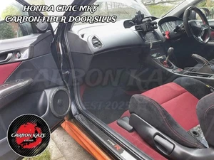 CARBON KAZE CARBON FIBER DOOR SILLS - HONDA CIVIC FN1 FN2 TYPE R IVTEC MK8 - Picture 1 of 7