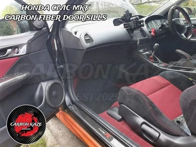 CARBON KAZE CARBON FIBER DOOR SILLS - HONDA CIVIC FN1 FN2 TYPE R IVTEC MK8 - Image 1 of 4