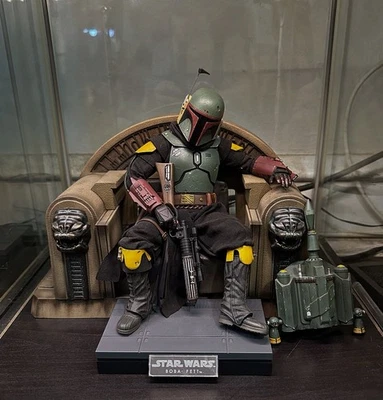 Hot Toys Star Wars the Mandalorian Boba Fett Figure with Throne TMS056 - Image 1 of 3