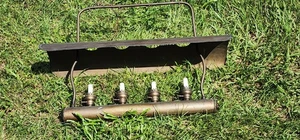 Antique BRASS Gas Light Hanging Fixture Primitive Rustic Cabin Farmhouse 24"x11" - Picture 1 of 15