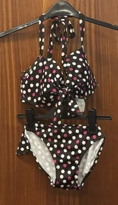 New Tagged Ladies Brown Spotted Bikini from Debenhams Bust 34E - Picture 1 of 4