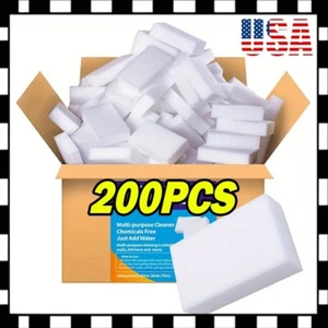 200pc Magic Sponge Eraser Melamine Cleaning Foam Home House Auto Cleaning Tool U - Picture 1 of 4
