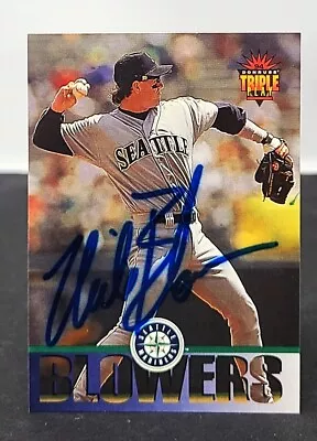 MIKE BLOWERS Signed 1994 Donruss Triple Play Card #123 Seattle Mariners - Image 1 of 2