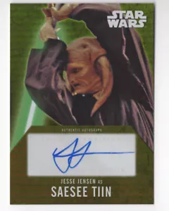 Jesse Jensen Saesee Tiin 2016 Topps Star Wars Evolution Autograph Card Gold /10 - Picture 1 of 2