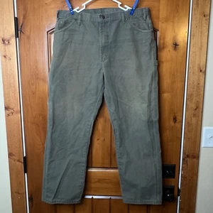 Dickies Jeans Denim Falegname Uomo Verde Esercito 38x30 Lavaggio Medio Abbigliamento da Lavoro - Foto 1 di 22