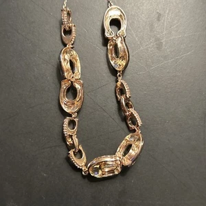COACH Signature C Link RoseGold-Tone Crystal Designer Chain Necklace(Worth $225) - Picture 1 of 5