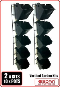 Vertical Garden Kit Wall Hanging Flowers Gardening plants herbs pots planters x2 - Picture 1 of 7