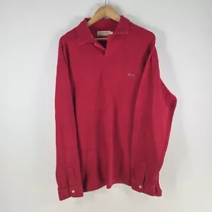 Logan Yachting mens rugby polo shirt size XL red long sleeve collar 100141 - Picture 1 of 8