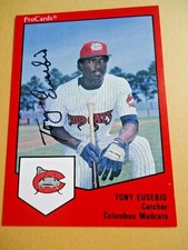 Tony Eusebio - 1989 Procards Autographed Baseball card # 125 - Columbus Mudcats