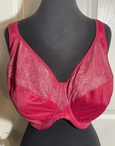 Goddess Heather Underwired Non Padded Full Coverage Bra US 34J 6060 Cherry - Picture 1 of 6