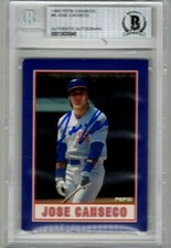 Jose Canseco 1990 Pepsi Baseball card #9 autographed signed Beckett