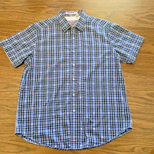 Robert Graham Men's Blue Check Fire & Flint Cotton Casual Shirt Large EUC!!! - Picture 1 of 7