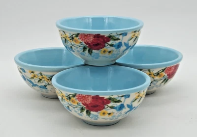 Juego de 4 - The Pioneer Woman Blue Sweet Rose Condiment/Dip Bowls -Nuevo con etiqueta - 3" Foto 1 de 4