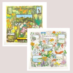 Wildblumen Bandana 2er Pack Konvolut Wüstenwiese Mohn Lilie Lupine Natur Fakten - Bild 1 von 3